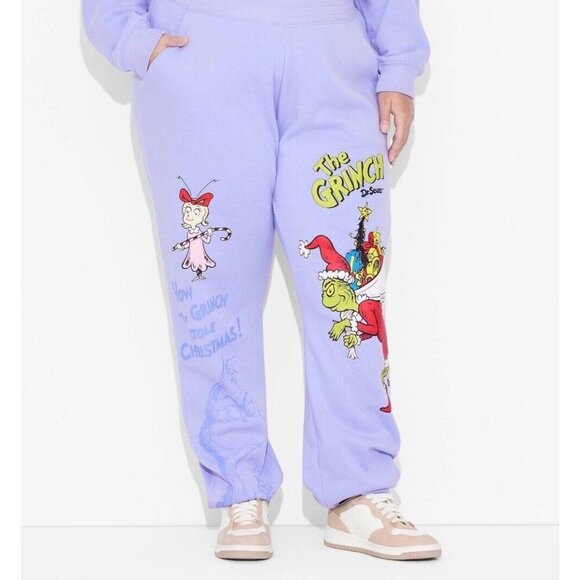 The Grinch Size XXL Dr. Seuss Periwinkle Graphic Sweatpants. New With Tags. - Picture 1 of 4
